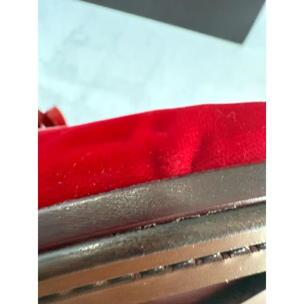 NIB Bottega Veneta Men's Velvet‎ Red Loafers Size 40 EU/ 7US